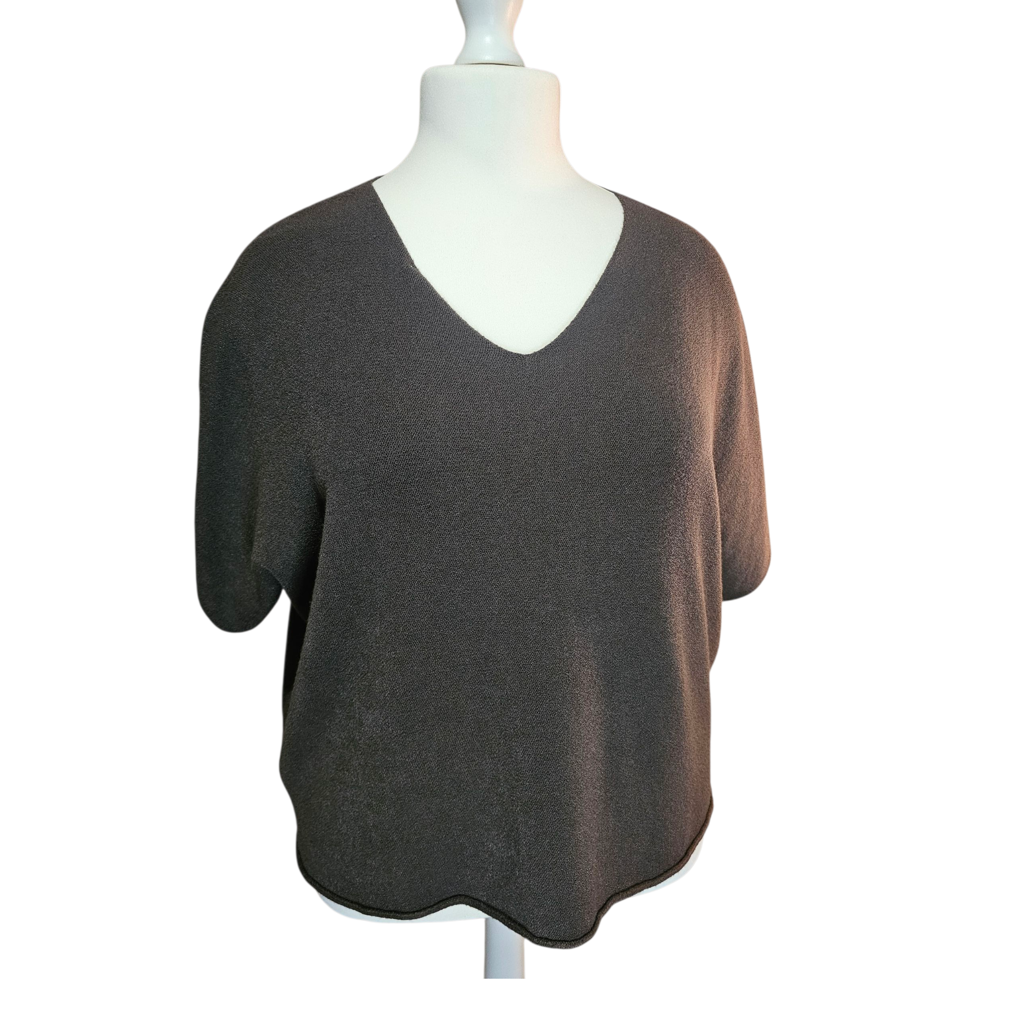 pull doux femme manches courtes chocolat