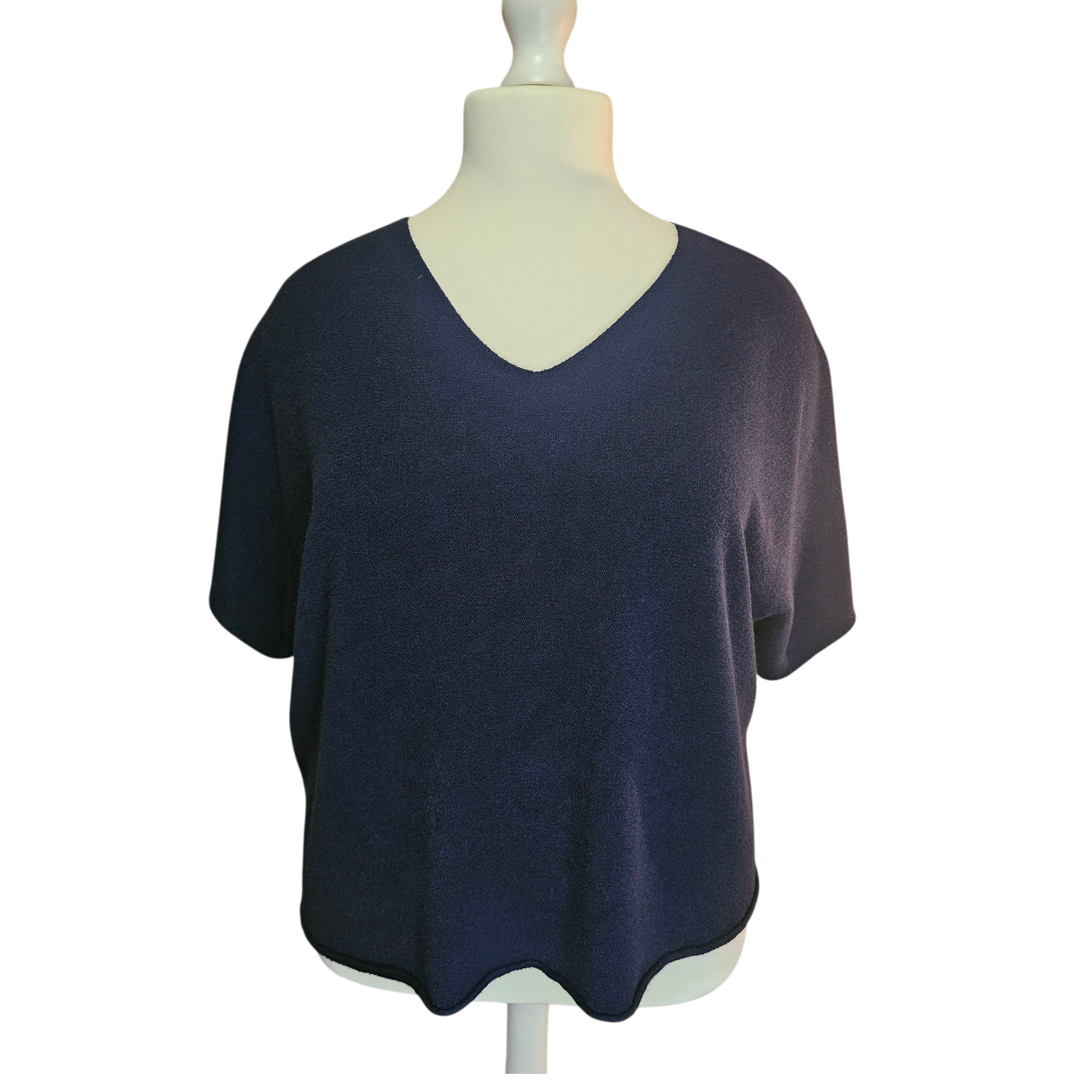 pull doux femme manches courtes bleu marine